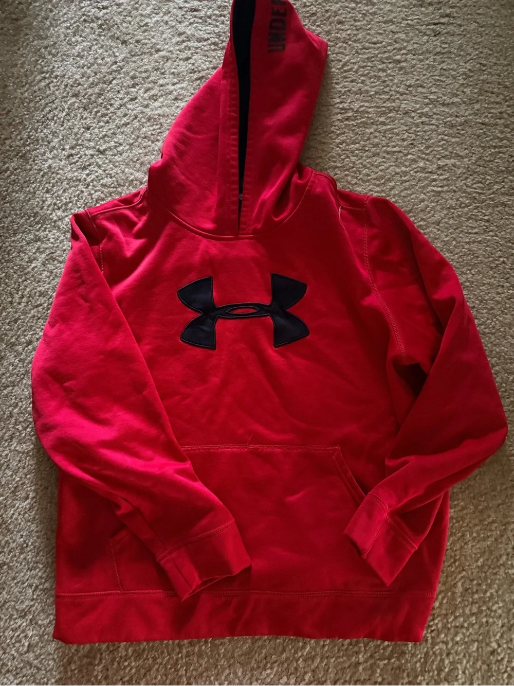 Under Armour Kids Red Hoodie with Black Logo